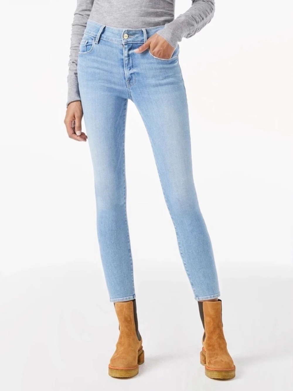 NWT • Revolve x Frame Denim Le One Midrise Jeans in Caspio • Size 2 (29-34)
